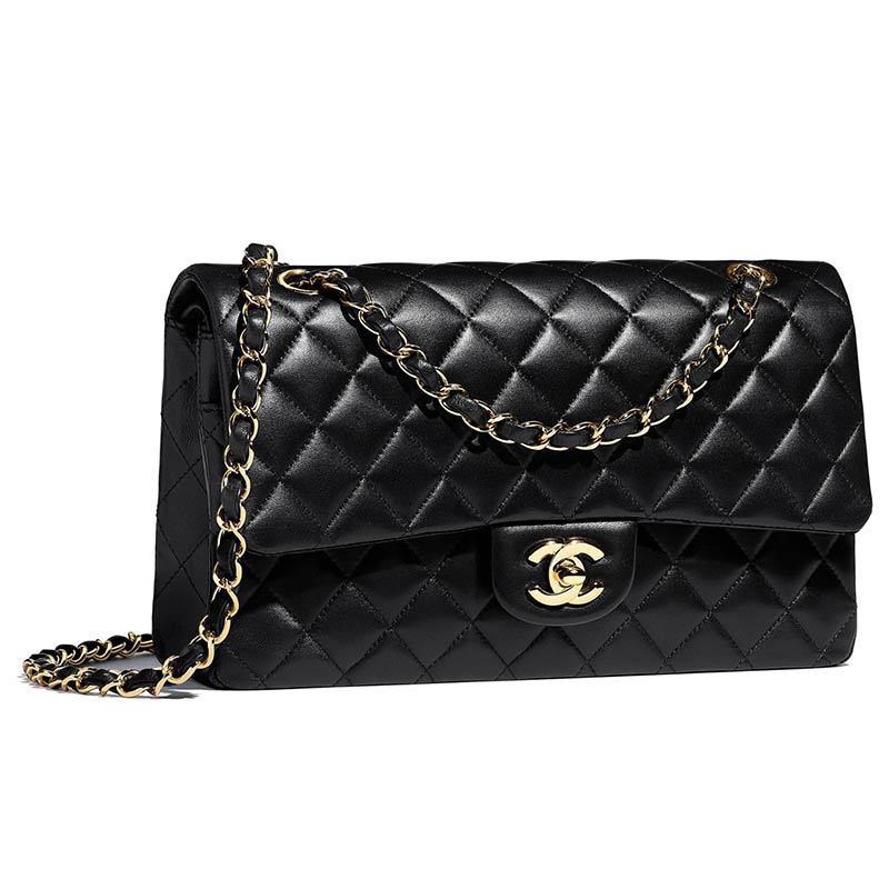 CHANEL Chanel กระเป๋าผู้หญิง classic lambskin rhombus flap chain shoulder crossbody bag แท้ 100%