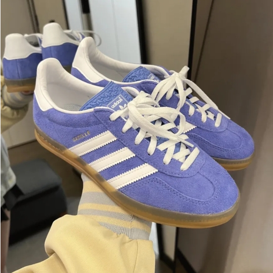 【ของแท้ 100%】adidas originals Gazelle Indoor Blue white brown