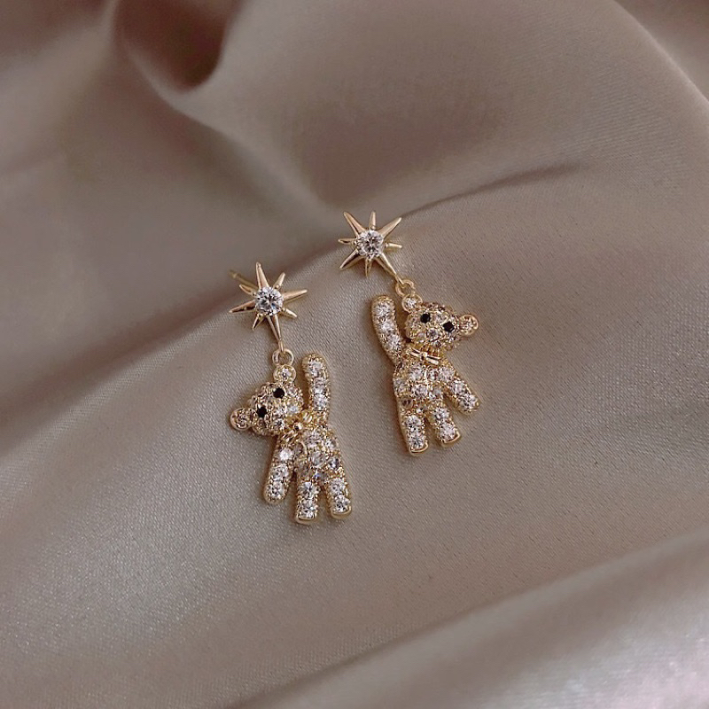 พร้อมส่ง‼️ต่างหูน้องหมีเพชรดาวสุดคิ้ววิบวับ แมทง่ายกับทุกลุค ราคา ถูกที่สุด ดีลบีเคเค แกลเลอรีภาพที่ 5