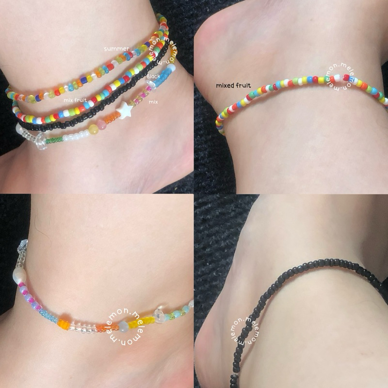 กำไลข้อเท้า สร้อยข้อเท้าลูกปัด(แบบเอ็นยืด) รบกวนอ่านรายละเอียดสินค้าก่อนสั่งซื้อ
