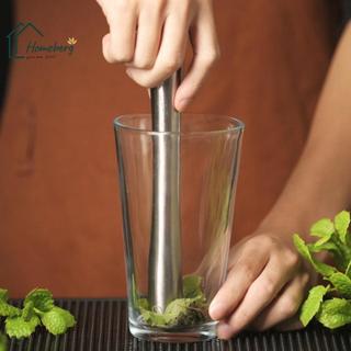 HOMEBERG ค็อกเทล Muddler ที่บดน้ำแข็ง ไม้บดค็อกเทล แท่งบดผลไม้ เครื่องผสมบาร์สแตนเลส Mojito ที่ทุบน้ำแข็ง ไม้ขยี้ผลไม้