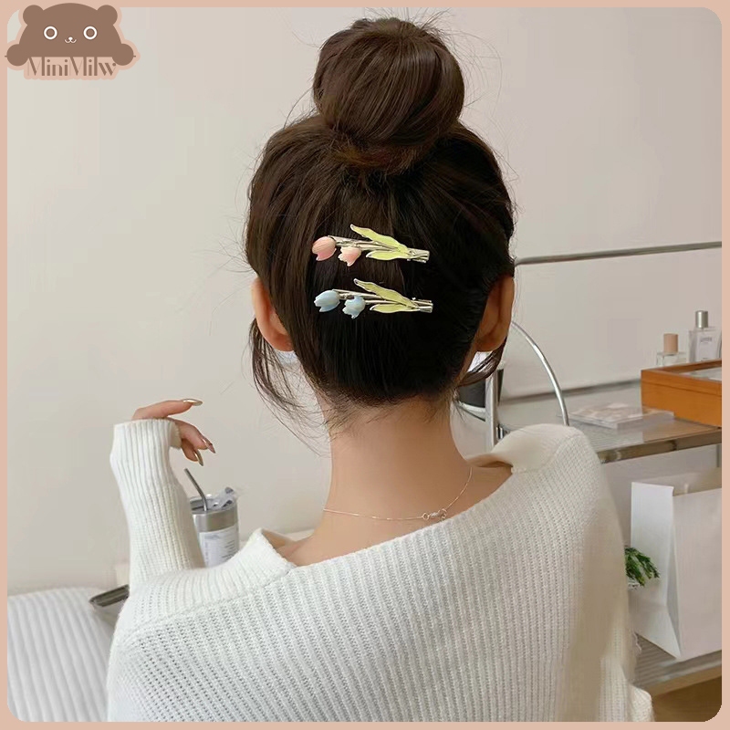 [พร้อมส่ง] กิ๊บติดผมทิวลิป มี 7 สี หวานน่ารัก มินิมอลสไตล์เกาหลี ติดได้หลายลุคหลายโอกาส : MiniMilwʕ•ᴥ•ʔ