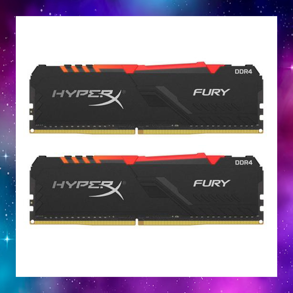 16GB (8GBx2) DDR4 3200MHz RAM (หน่วยความจำ) KINGSTON HyperX FURY RGB (HX432C16FB3AK2/16) ประกันLT