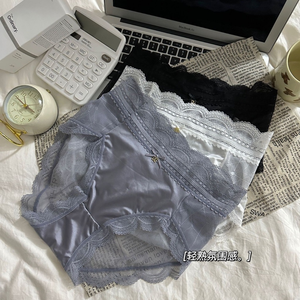 ผ้าซาติน!!ของดี ใส่สบาย สินค้าแนะนำ กางเกงในเอวสูงผ้าซาติน ด้านหลังลูกไม้ ไม่คัน ไม่ร้อน ลูกไม้ลื่น ใส่สบายไม่มีรู้สึก