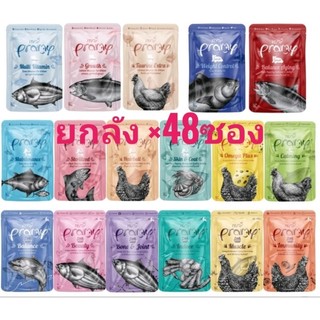 [1ลัง*48ซอง พรามี่] Pramy พรามี่ อาหารเปียกแมว 70กรัม×48ซอง(งดคละรส)