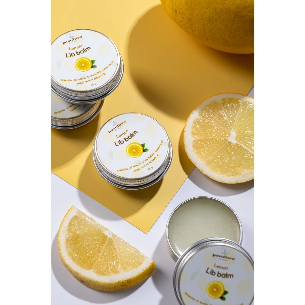 Lemon Lib Balm 10 g ลิปบาล์ม เลมอน ปากชุ่มชื่น ไม่ใส่น้ำหอม essential oil lemon