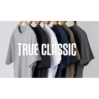 🔥เติมสต็อค ใหม่🎉เสื้อยืดคอกลมสีเอิร์ทโทน 19 สี True Classic Premium Crew Neck Short Sleeve T-Shirt(เอิร์ทโทน)