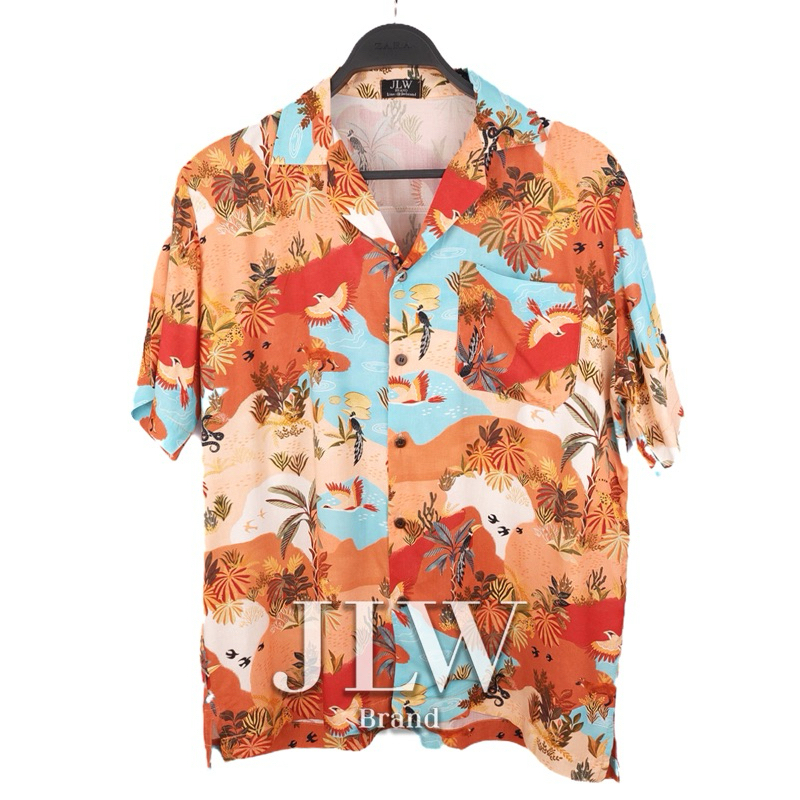 เสื้อฮาวาย ลายโอเอซิส ผ้าพรีเมี่ยมเรยอน นิ่มใส่สบาย JLW BRAND