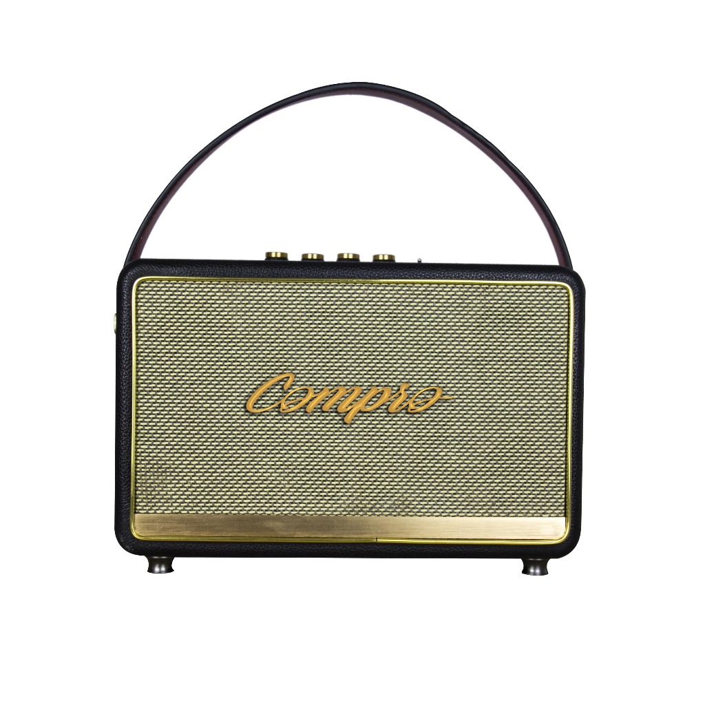 COMPRO ลำโพงบลูทูธพกพาหูหิ้วเป็นหนัง รุ่น S-7 กำลังขับ 50W Bluetooth/TWS/USB/TF/AUX ดีไซร์สวยหรู่