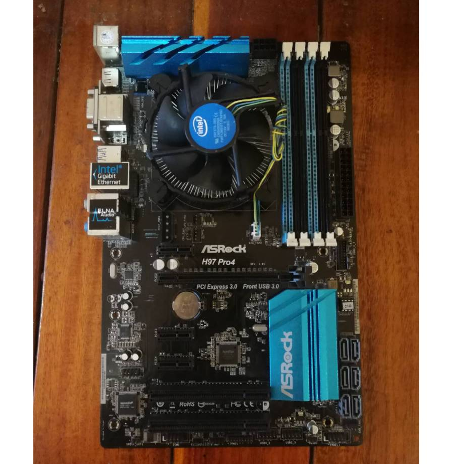 เมนบอร์ดพร้อม CPU Core i3-4130 + Mainboard ASROCK H97 PRO4 (LGA1150) MAX RAM 32GB มี็ HDMI USB3.0 ส่