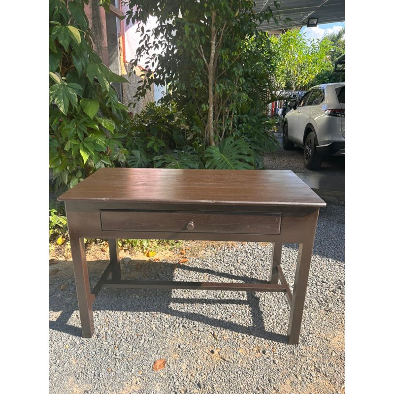 โต๊ะลิ้นชักใส่ราง สีโอ๊ค ขนาด60*120สูง75cm. โต๊ะทำงานมีลิ้นชัก