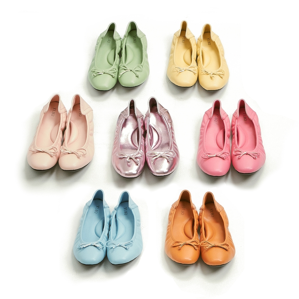 YUKI SHOES รุ่น SOFU รองเท้าบัลเล่ต์ หนังเทียม PU นุ่มนิ่มมาก สี COLORFUL 7 สี