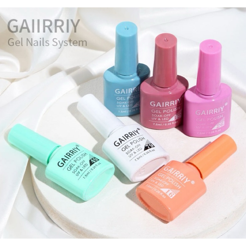 สีทาเล็บเจล GAIRRIY เบอร์ G001-G080 สีเจลต้องอบ!! (ขนาด 7.5ml)