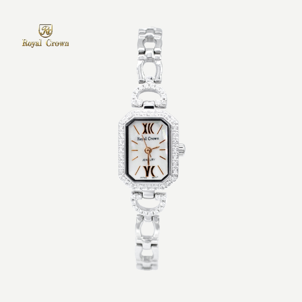 Royal Crown รุ่น 6538 นาฬิกาข้อมือผู้หญิงเล็กๆกันน้ำ ล้อมเพชร แบรนด์เนมแท้  -  Vayo Jewelry
