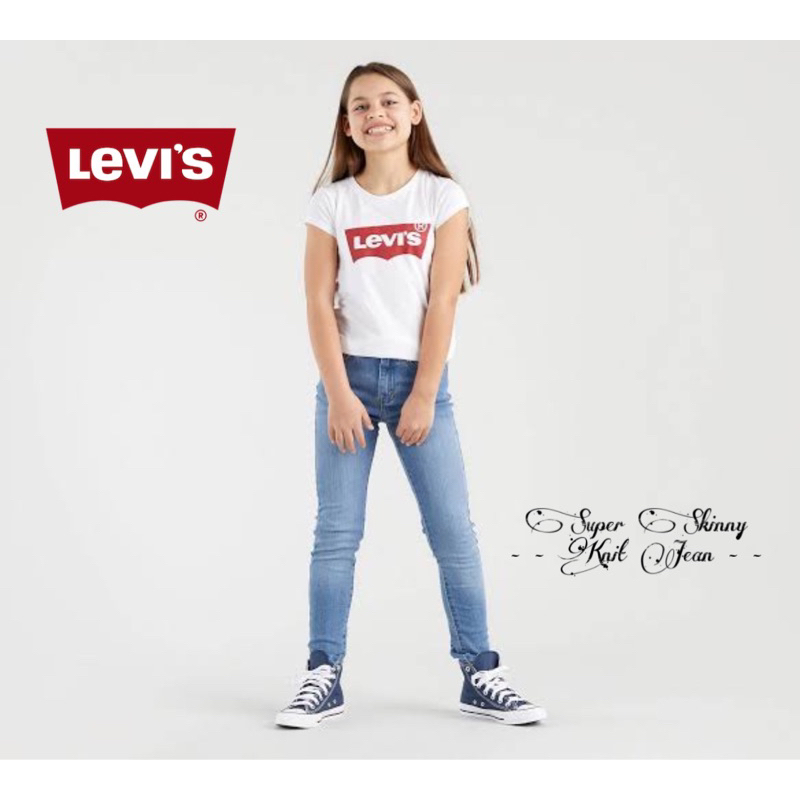 Levi’s Jean ของแท้ 💯% กางเกงยีนส์ขายาวเด็ก ผ้ายืด สวย ปรับเอวได้ ลีวาย กางเกงยีนส์ลีวาย เด็กผู้หญิง ยีนส์ ขายาว กางเกง