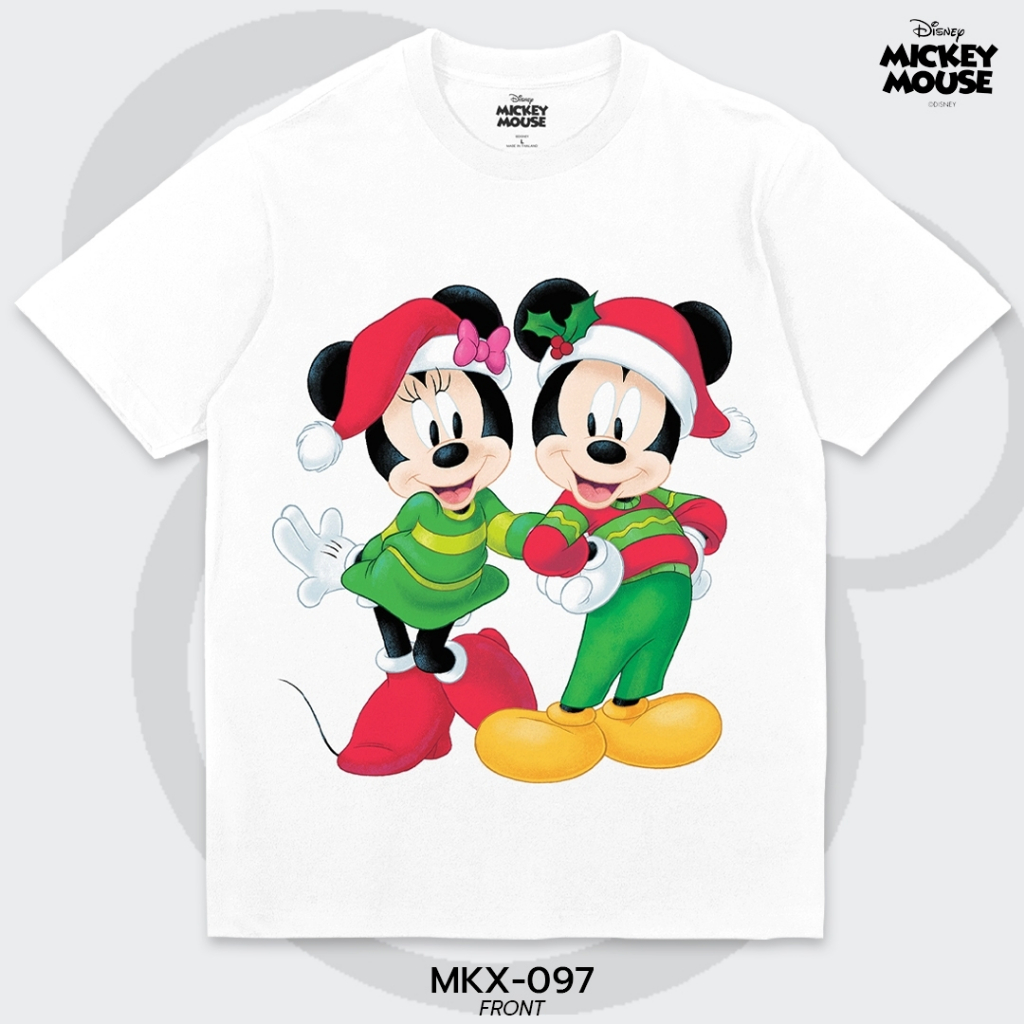 Power 7 Shop เสื้อยืดการ์ตูน มิกกี้เมาส์ “Merry Christmas” ลิขสิทธ์แท้ DISNEY (MKX-097)