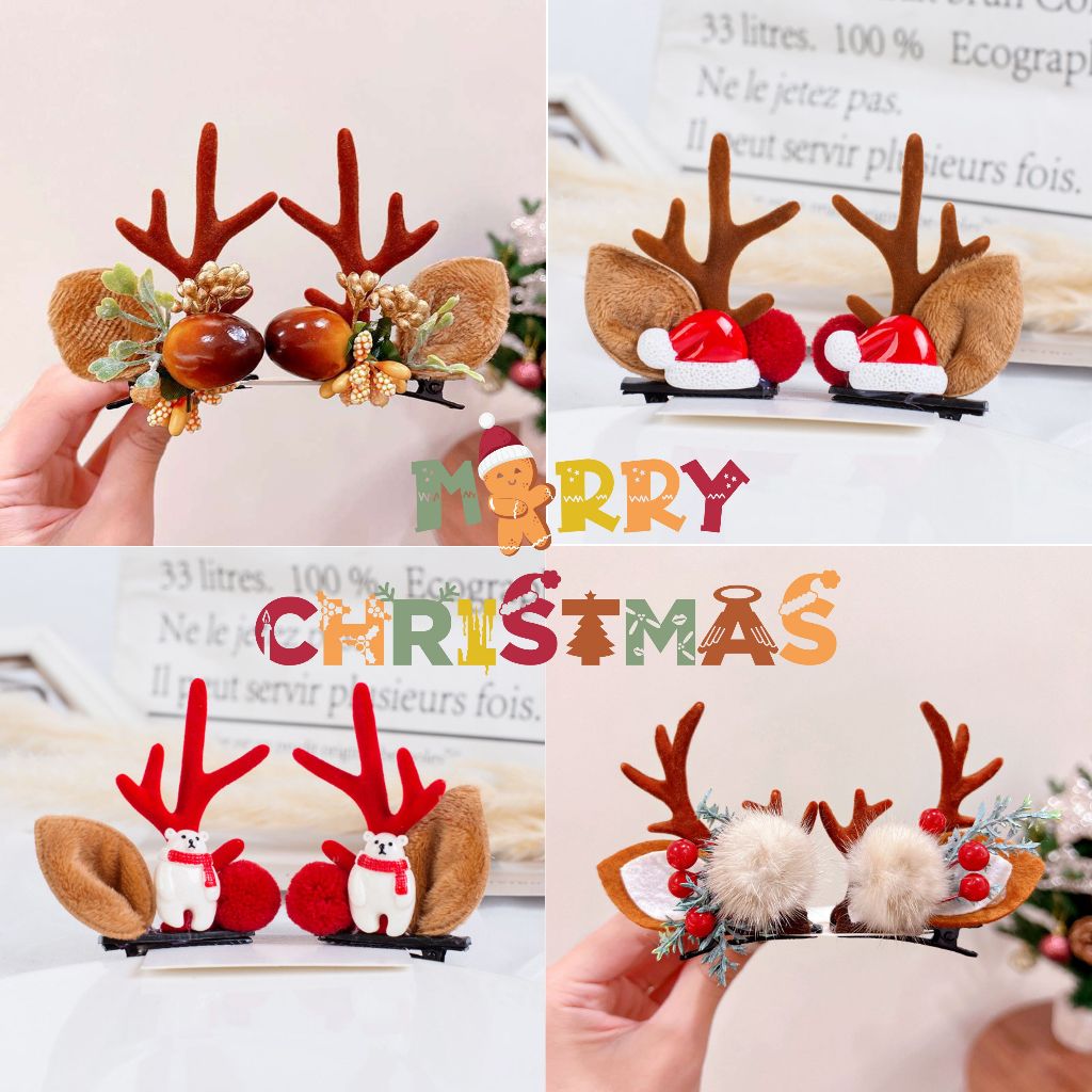กิ๊บคริสต์มาส Merry christmas กิ๊บติดผมวันคริสต์มาส No.35-40