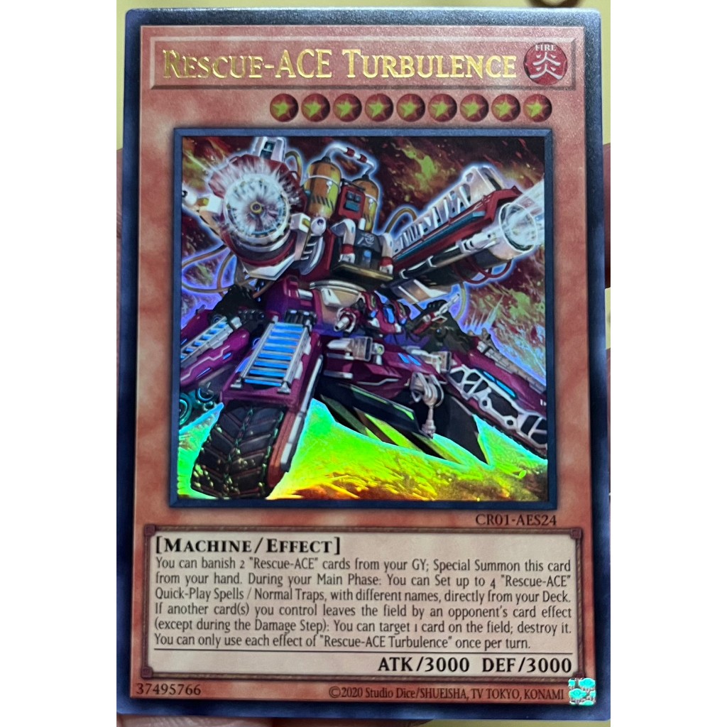 Yugioh Asia-Eng [CR01-AES24] Rescue-ACE Turbulence (Ultra Rare) การ์ดยูกิแท้ถูกลิขสิทธิ์