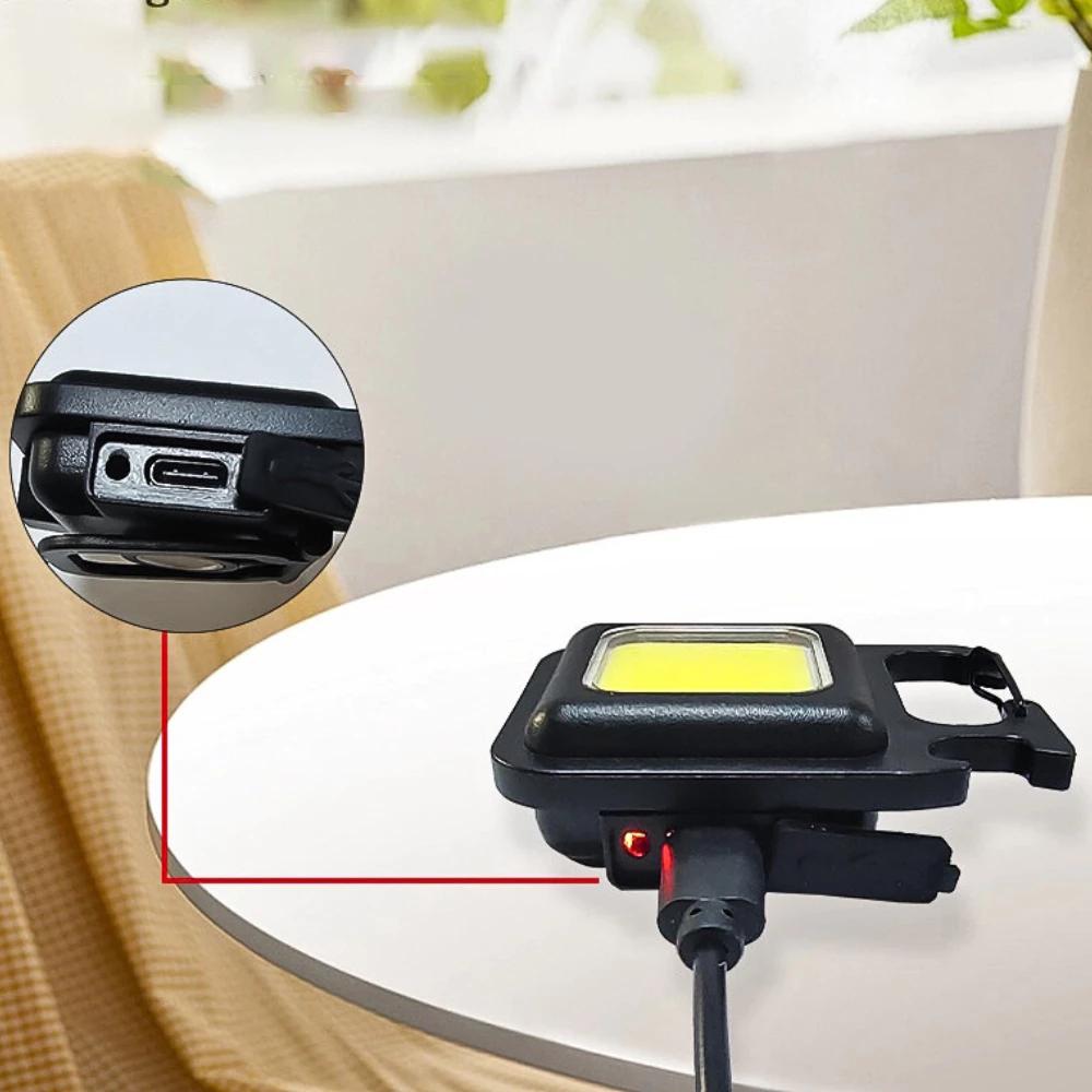 ไฟฉายพวงกุญแจ LED RGB COB 500mAh ชาร์จ USB thumbnail 6