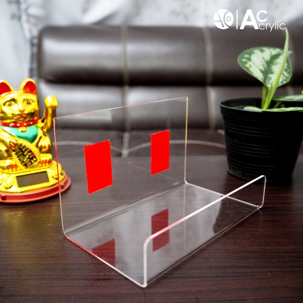 ชั้นอะคริลิคติดผนัง ชั้นวางของ อะคริลิคใส หนา 2 มิล เฉพาะวางของเบาๆเท่านั้น แถมกาว 2 หน้า (L2) - รูปที่ 2