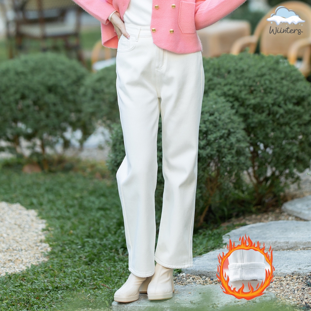 [ White Story Jeans Pant ]​ กางเกงยีนส์บุขน ยีนส์บุขน ขากระบอก กันหนาวติดลบ