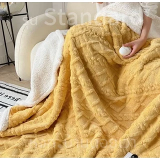 ผ้าห่มขนแกะ ขนาด8ฟุต 200x230 cm หนาสองชั้น รุ่น Standard