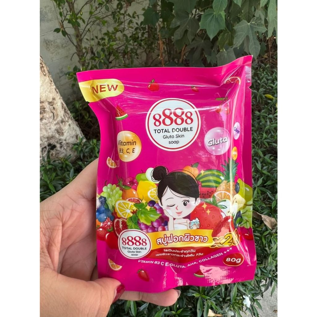 สบู่ 8888TOTALDouble ซองสีชมพู 80 g