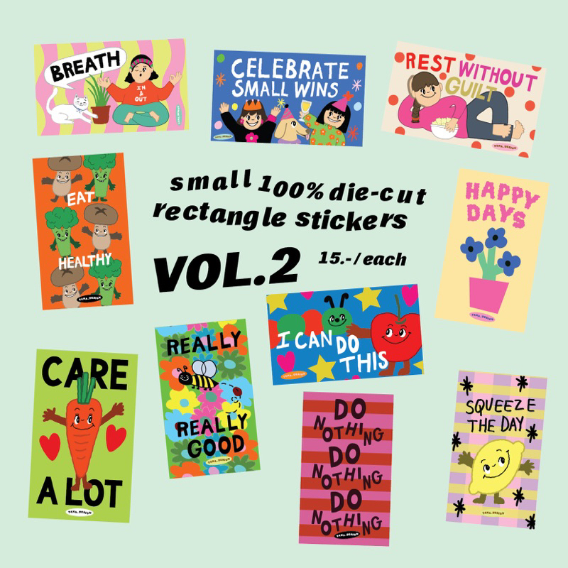 [Tana.design] VOL.2 : Small 100% die-cut retangle stickers