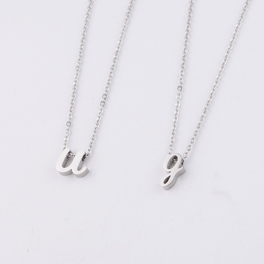 สร้อยคอตัวอักษร a-z ไม่ลอก ไม่ดำ สแตนเลสแท้ เป็นของขวัญได้ ภาษาอังกฤษตัวเขียนพิมพ์เล็ก - รูปที่ 4