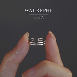 GLAMOR✨แหวนเงินแท้ Water Ripple มงคล เรียบหรู ของขวัญให้แฟน …