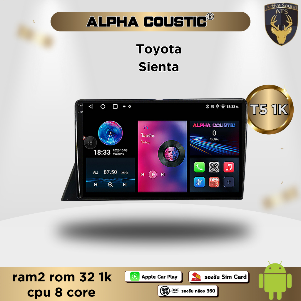 จอตรงรุ่น ระบบ Android สำหรับ Toyota Sienta สินค้ารับประกัน 1ปี! ระบบAndroid แท้