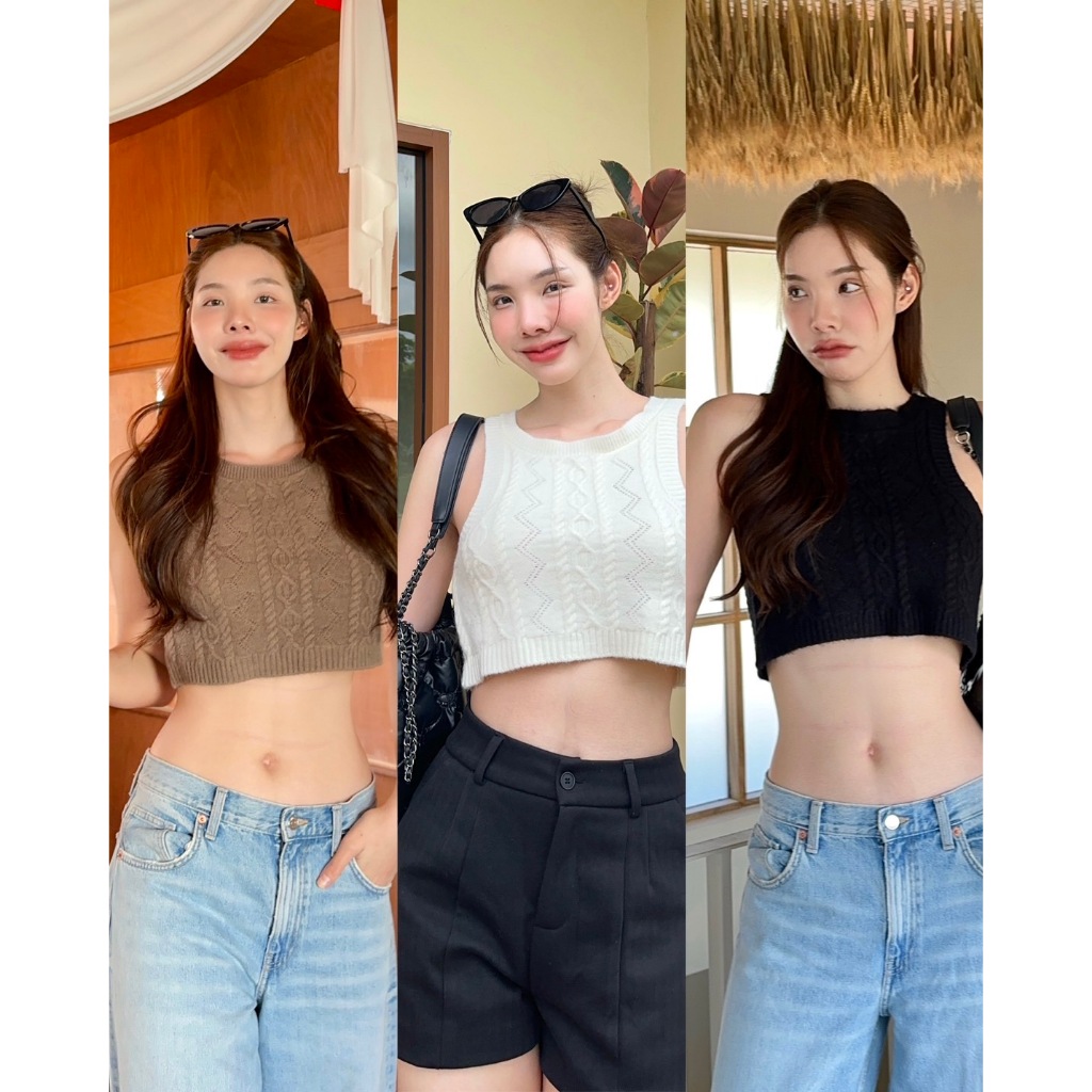 Sister.rrr : LAZY TOP เสื้อไหมพรมแขนกุด