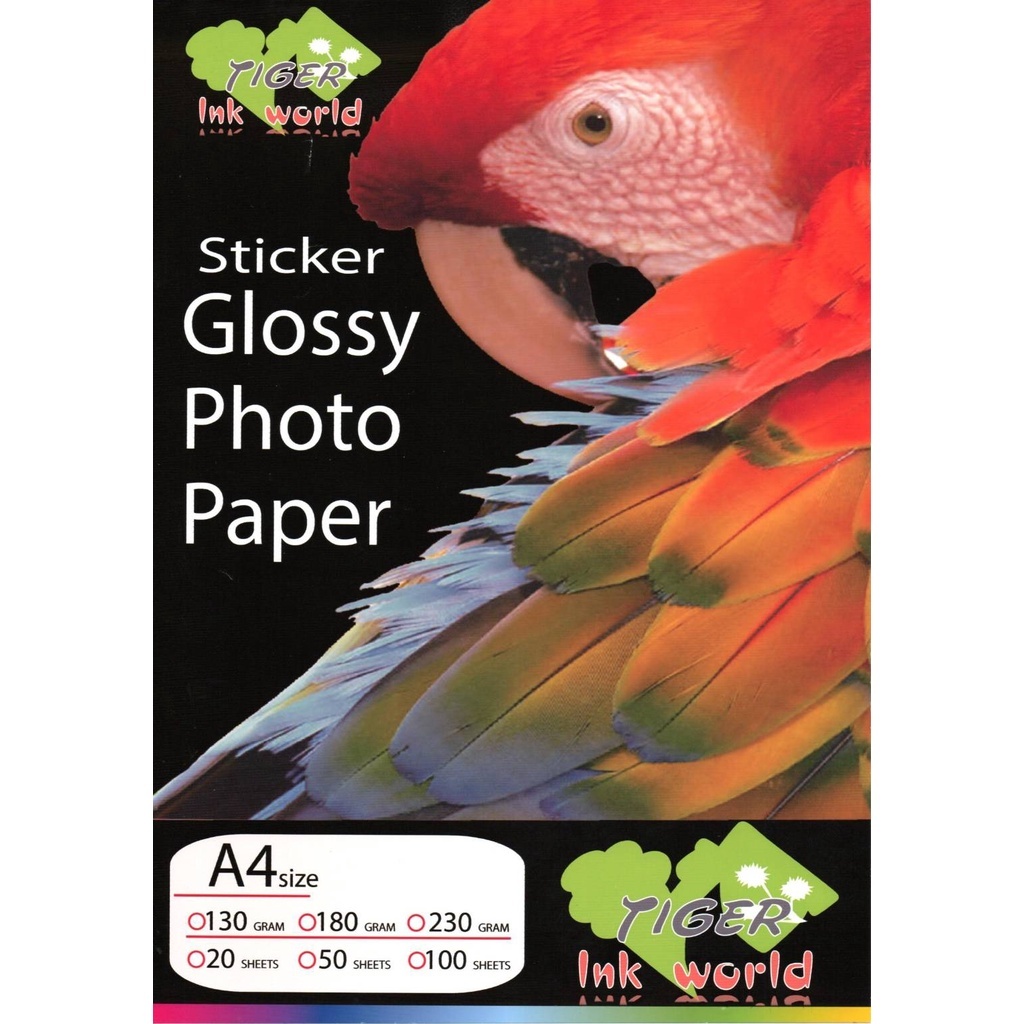 กระดาษ Glossy Sticker Paper For Color InkJet Printer Paper A4 3 sheet