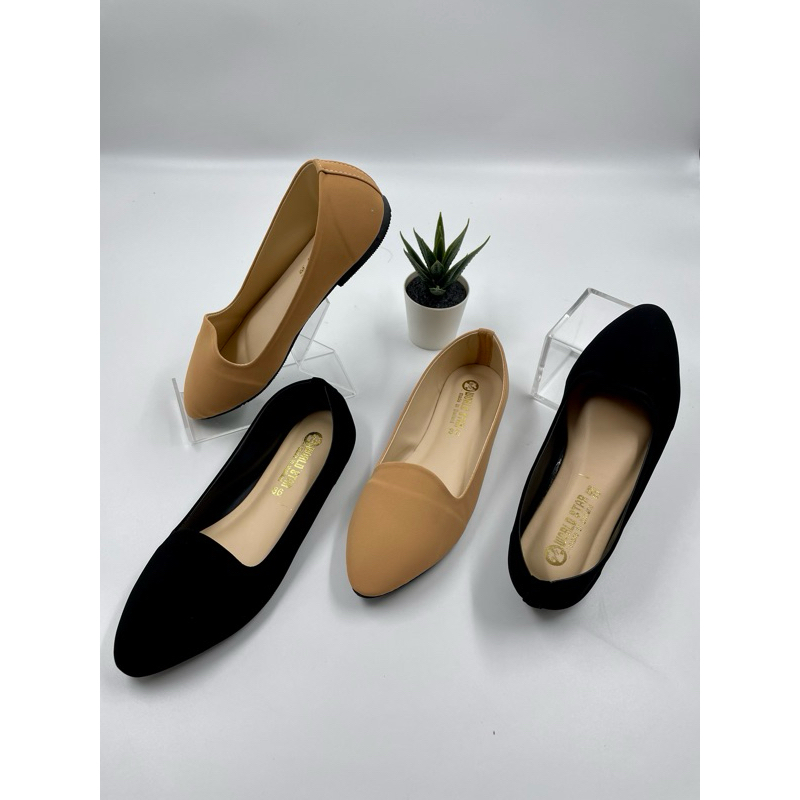 BM-007 รองเท้าคัชชูผู้หญิงหนังกลับเทียม พื้นนุ่ม ใส่ทำงานหรือเหมาะกับทุกโอกาส กับทุกสีผิว สินค้าพร้อ