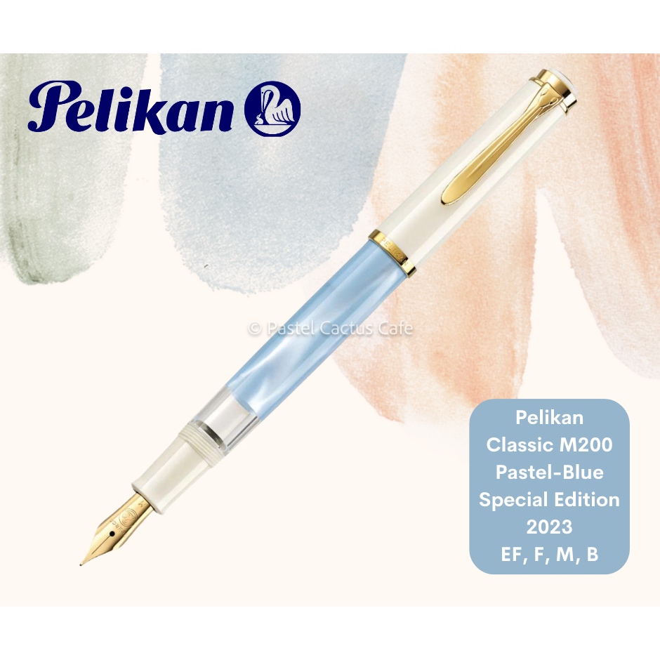 Pelikan Classic M200 Pastel-Blue Special Edition 2023 Fountain Pen ปากกาหมึกซึมพีลีแกน M200 รุ่นพิเศษสีฟ้าพาสเทลปี 2023