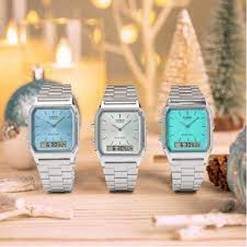 Casio Standard นาฬิกาข้อมือ สายสแตนเลส สีเงิน รุ่น AQ-230A,AQ-230A-2A1,AQ-230A-2A2,AQ-230A-7A