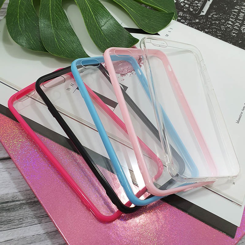 ็Huawei Gr5(2017) Nova2i Nova5T P20Pro Y62 Y9(2019) เคสใส TPU เคสนิ่มหลังแข็ง เคสขอบสี TPU ใสขอบสี