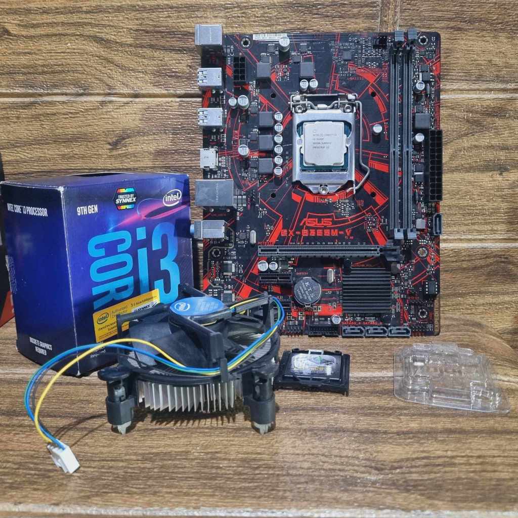 CPU (ซีพียู) INTEL CORE I3 9100F 3.6 GHz + MAINBOARD (เมนบอร์ด)  ASUS EX B365M -V (LGA 1151) มือ2 ใช