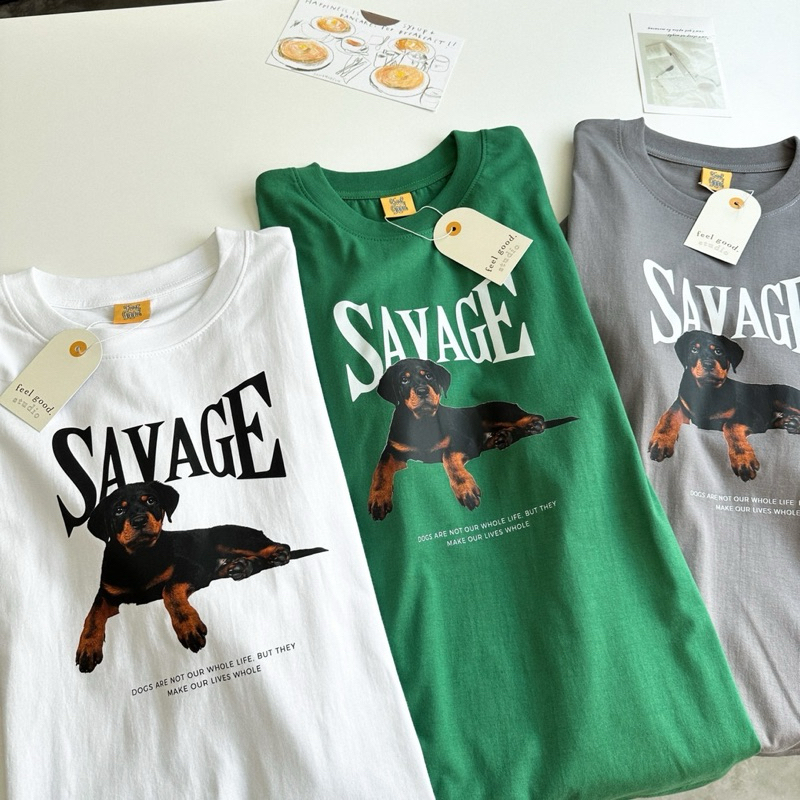 พร้อมส่ง เสื้อยืดโอเวอร์ไซส์ Oversize feelgood (SAVAGE)