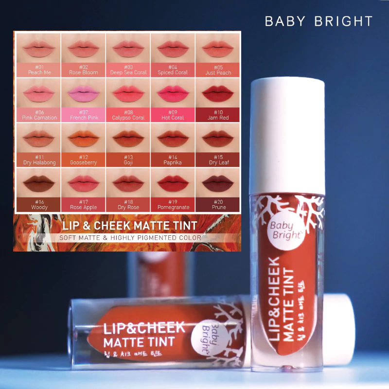 ⚡ของแท้⚡ ลิปแมทท์【ปาก+ตา+แก้ม】Baby Bright Lip & Cheek Matte Tint 2.4g #BLIP01【รับตรงจากบริษัท】