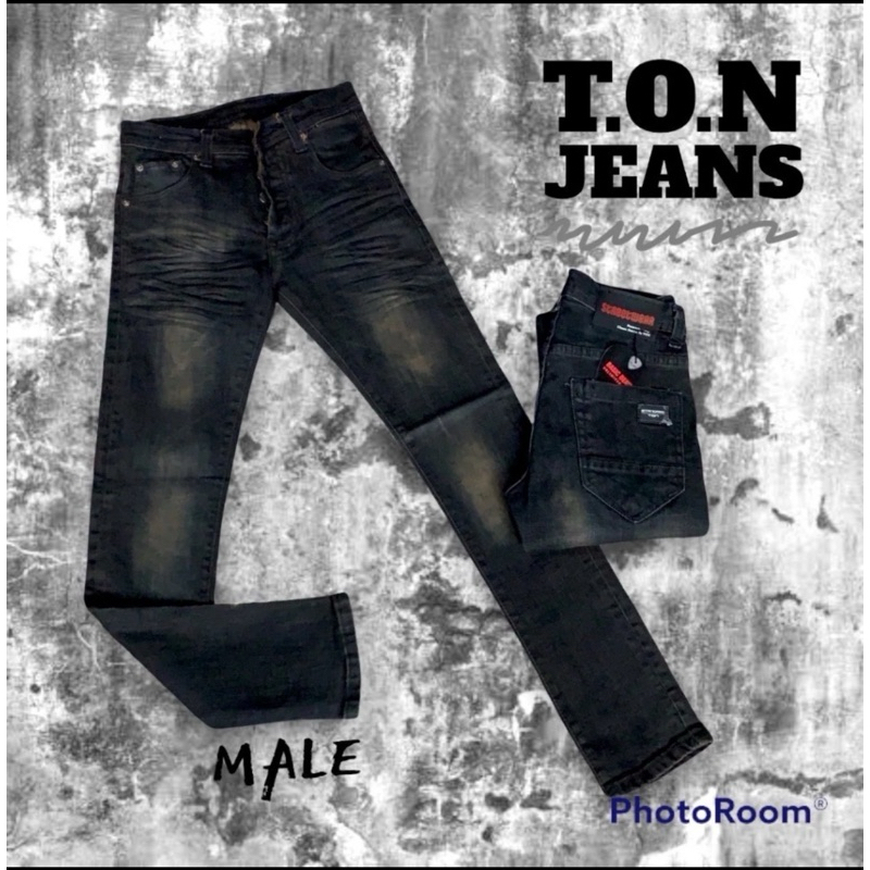 กางเกงยีนส์ชาย เดฟยืดสนิมไม่ขาด รหัสKM02 Size28-36