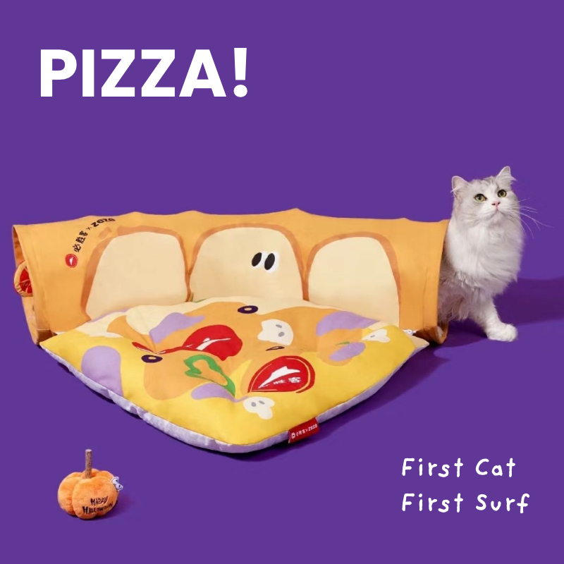 พร้อมส่ง  Cat Tunnel อุโมงค์แมวจากแบรนด์zeze อุโมงค์แมว ที่นอนแมว ของเล่นแมว พิซซ่า ของเล่นรูปพิซซ่า ราคา ถูกที่สุด ดีลบีเคเค