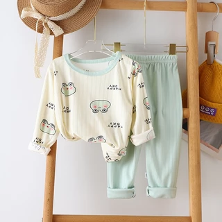 Babyonline(Y116)OF4 (ส่งด่วน1วัน)ชุดนอนสำหรับเด็กแขนยาวขายาวลายการ์ตูนน่ารัก ผ้าฝ้าย นิ่ม ใส่สบาย