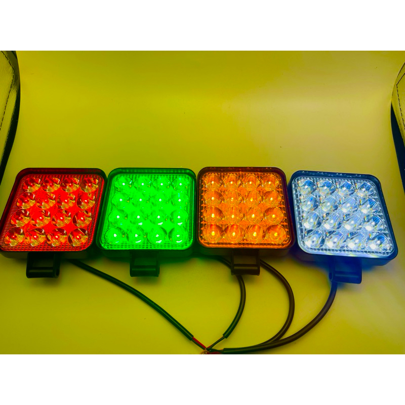 ไฟหรี่ แสงสีแดง เขียว ส้ม ขาว 3นิ้ว 48W ตกหมึก ไฟสปอตไลต์ LED 48W DC12V-DC24V