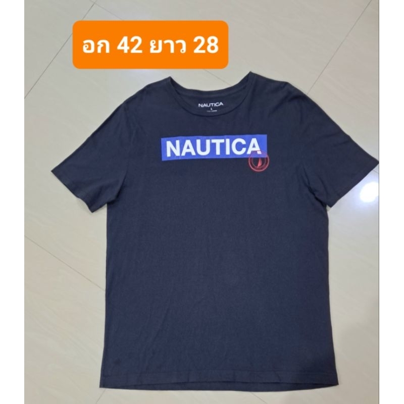 เสื้อยืด nautica สีกรม อก 42