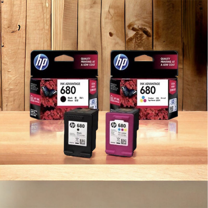 HP 680 ดำ HP 680 สี หมึกพิมพ์ inkjet ของแท้ 100% (ตลับดำ+ สี)