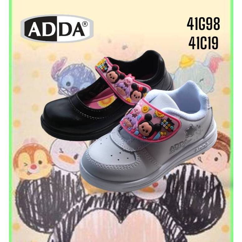 ADDA by 2024 รองเท้านักเรียนหนังดำเด็กอนุบาลหญิงTSUM TSUM รุ่น41G98/41C19