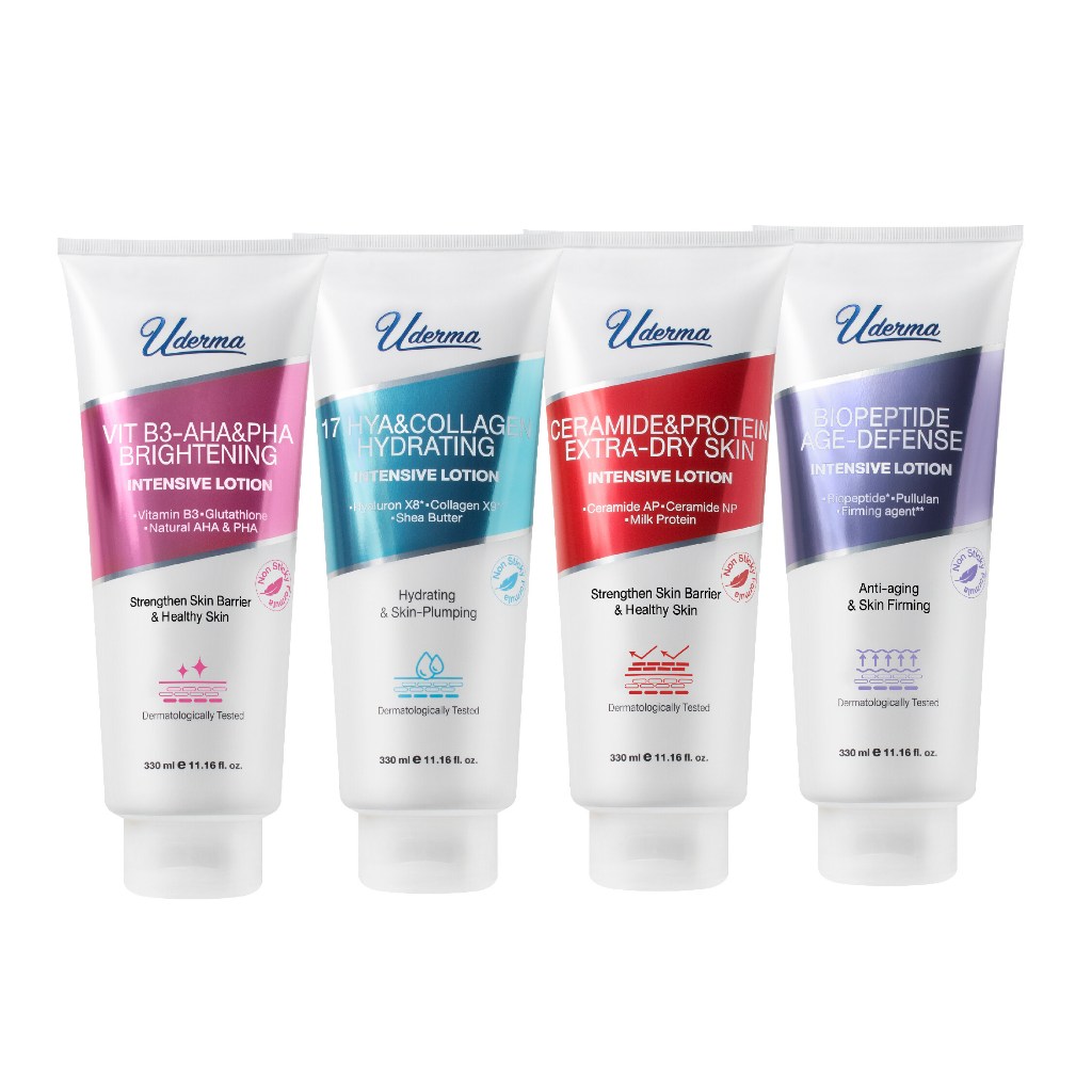 UDERMA INTENSIVE LOTION ยูเดอร์มา โลชั่นสูตรเข้มข้นดูแลผิวกายexp2026มี4สูตรราคา/1ชิ้น