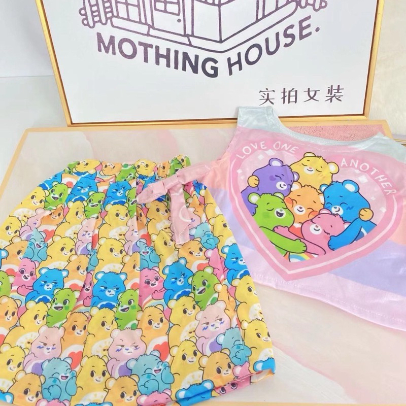 ชุดเซตเด็กผู้หญิง ชุดเซตเสื้อ+กระโปรงสีทูโทน (A028)