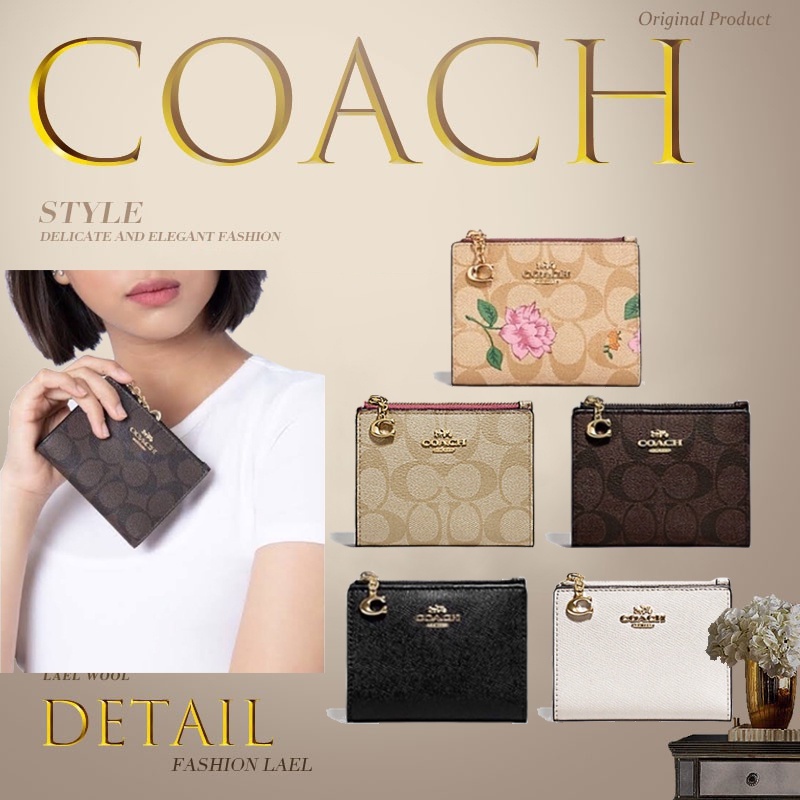 แท้ %coach กระเป๋าตังค์ ผู้หญิง กระเป๋าสตางค์ผู้หญิง F73816